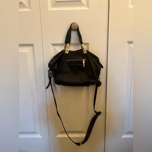 Black leather purse